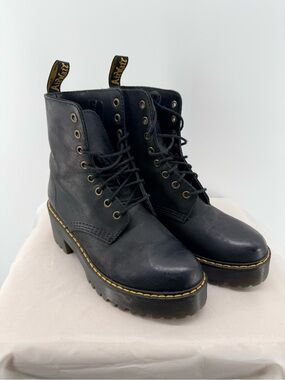 Dr Martens Black Platform Combat Boots Women’s Size 7L Used Excellent